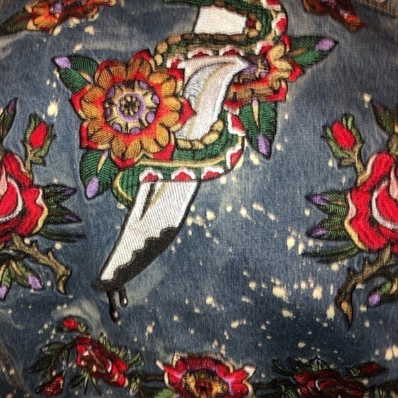 Mens blue jean Sherpa jacket‎ DEATH ABOVE DISHONOR 3XL - Picture 8 of 13